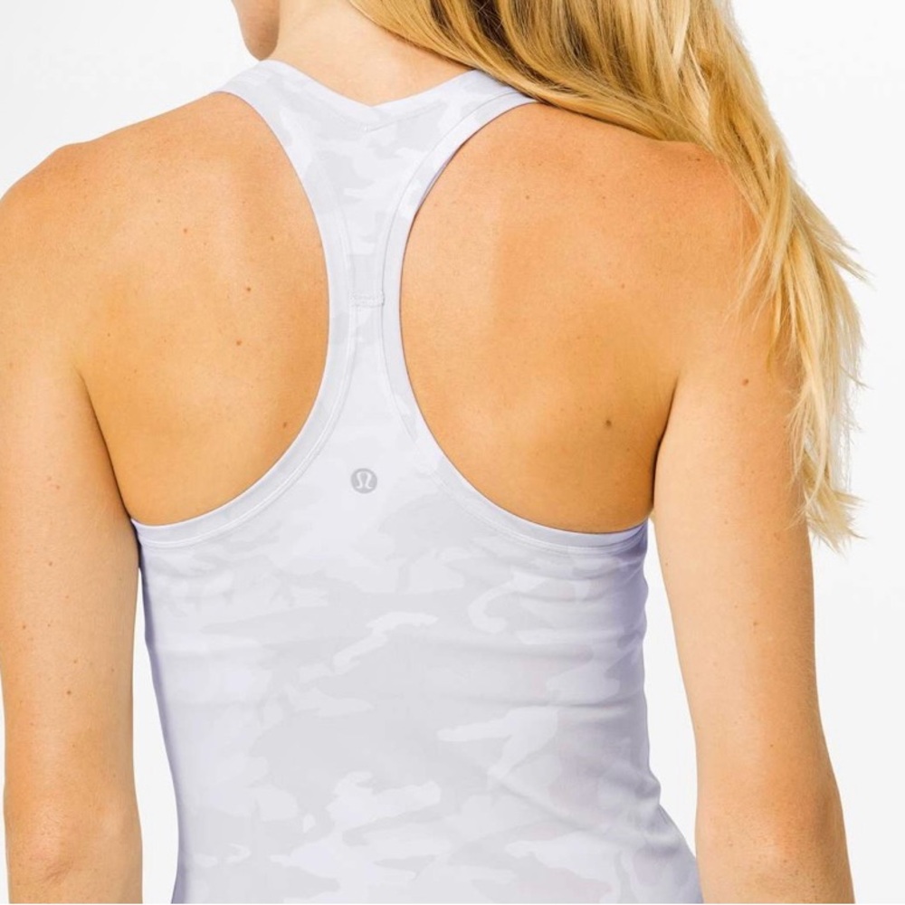 Lululemon Cool Racerback II Nulu Camo Alpine White Size 2